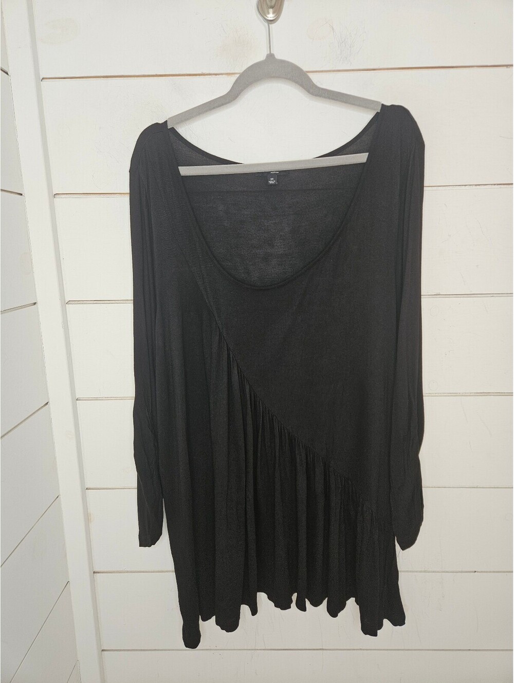 NWOT Valerie Bertinelli 2X black flowy scoop neck flowy top